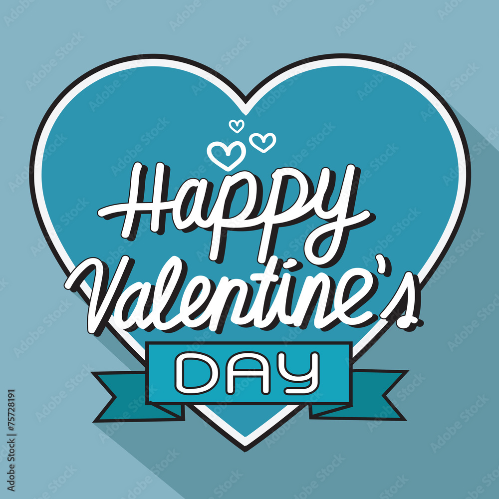 Happy Valentine's Day lettering Greeting Card with heart , vecto Happy Valentine's Day lettering Greeting Card with heart , vecto