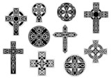 Black and white decorative celtic crosses