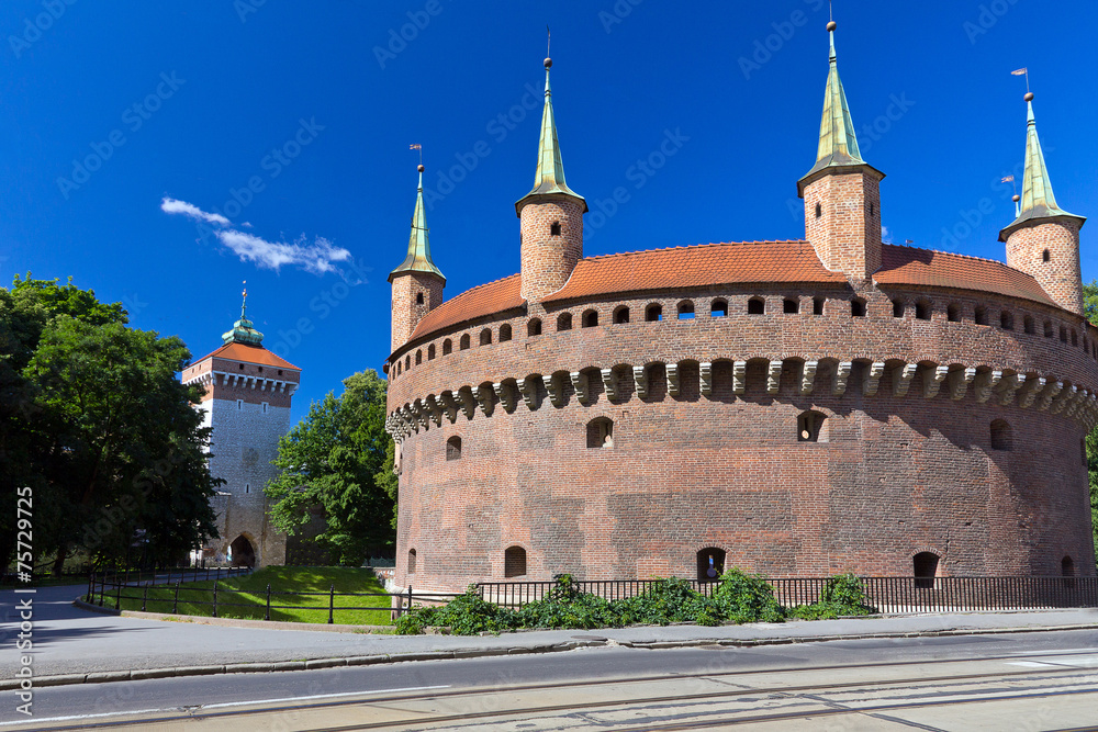 Obraz premium Barbican and St.Florian's Gate in Cracow - Poland