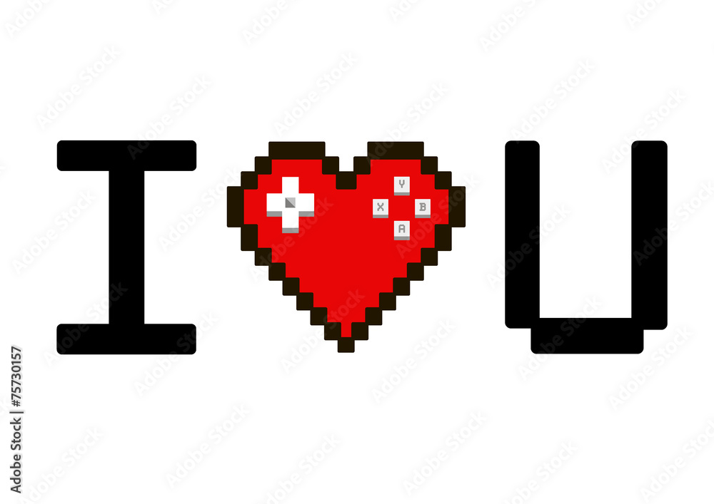 Obraz premium i love u joystick