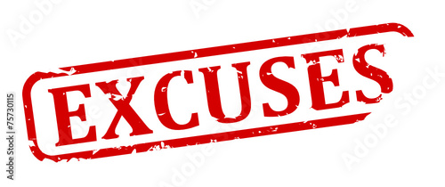 Oval red stamp with the words - excuses - vector svg