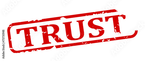 Oval red stamp with the word - trust - vector svg