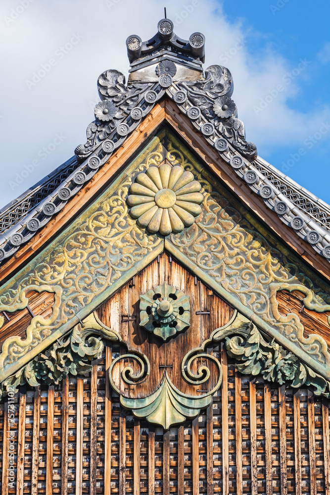 Naklejka premium Pediment of Ninomaru Palace at Nijo Castle in Kyoto