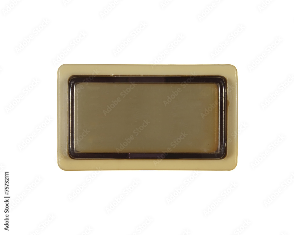 White rectangular button isolated on white background. White rectangular button isolated on white background.