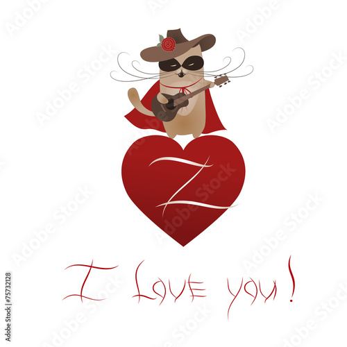 Funny cat macho Valentine