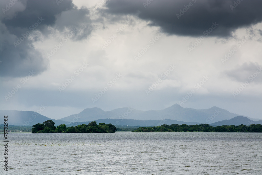 Lake landscape, Sri Lanka.