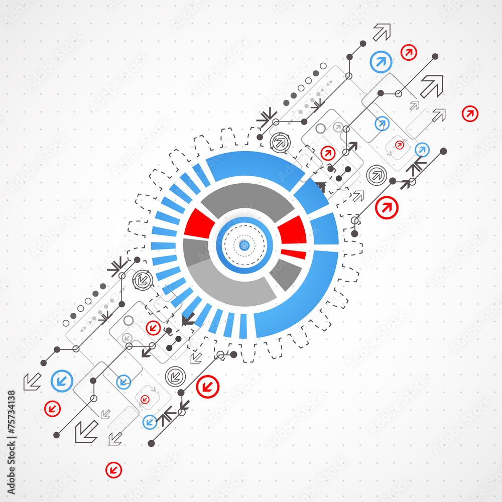Abstract technological background with circles and arrows Abstract technological background with circles and arrows