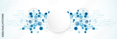 Abstract technology background with hexagonal shapes