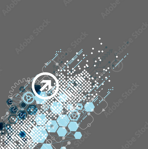 Abstract technology background with hexagonal shapes