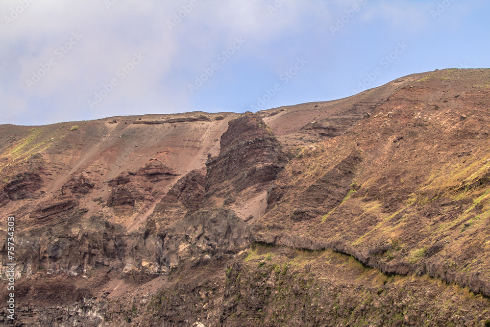 The crater of Mount Vesuvius near Naples, Italy