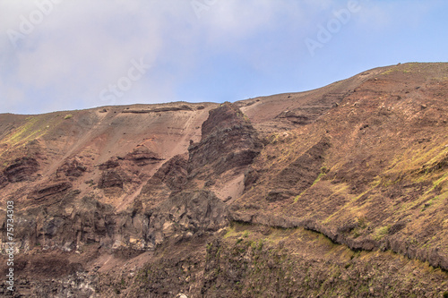 The crater of Mount Vesuvius near Naples  Italy