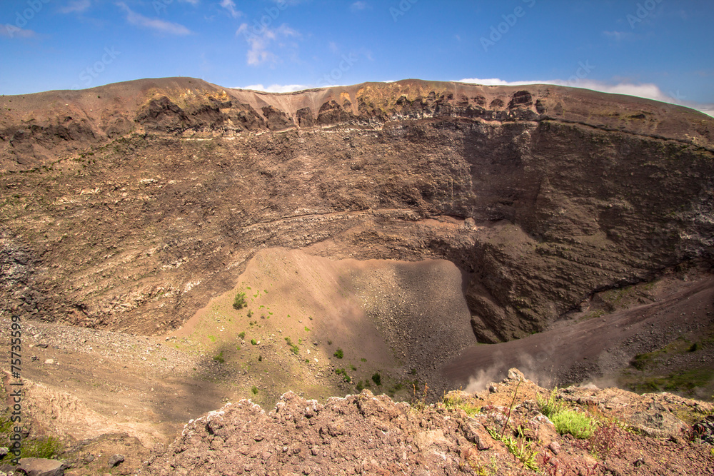 The crater of Mount Vesuvius near Naples, Italy