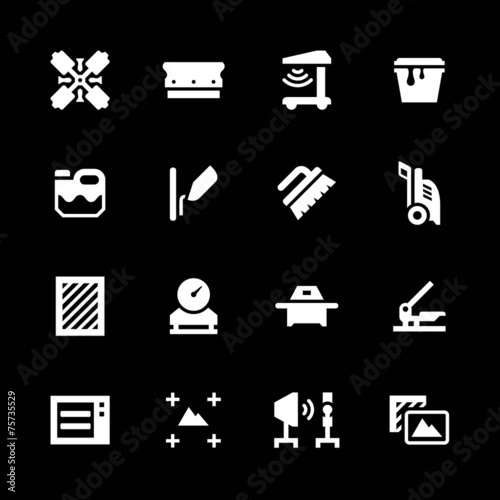 Set icons of screen printing
