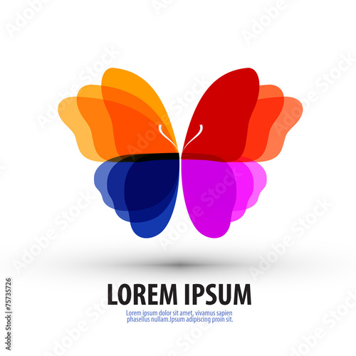 Butterfly.  Logo, icon, sign, emblem, template
