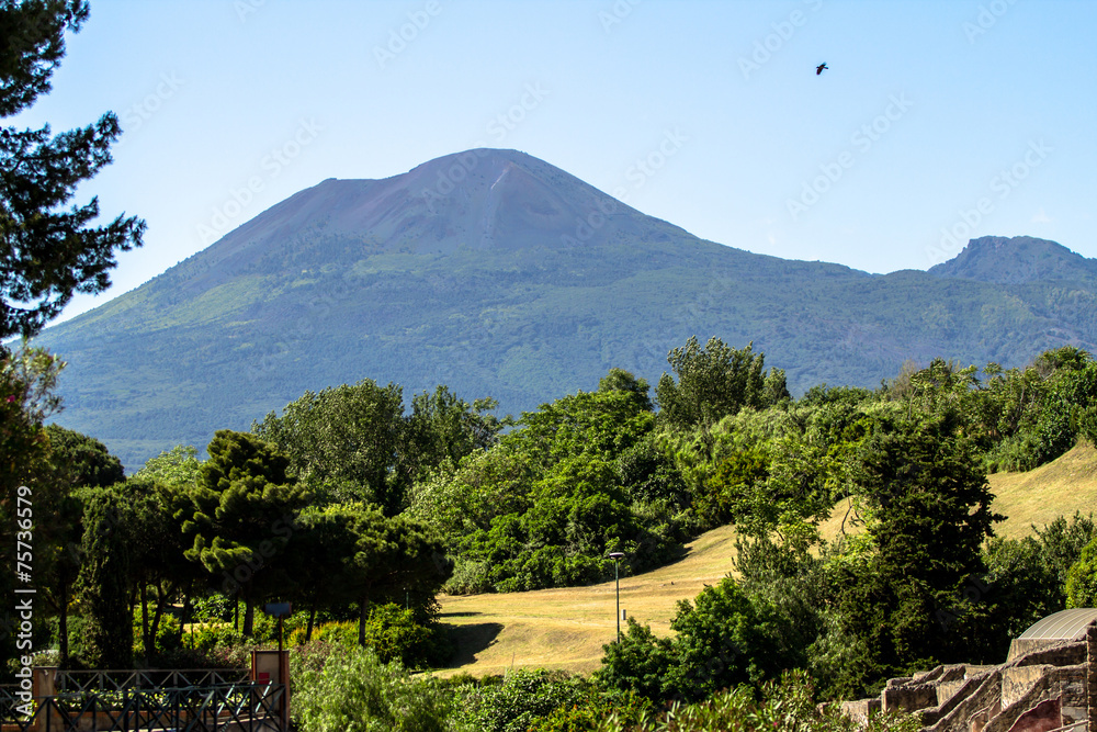 View to mount Vesuvius, Naples, Italy
