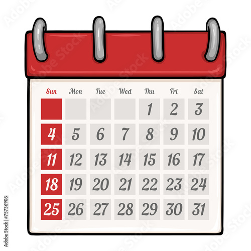 Vector Cartoon Loose-leaf Calendar