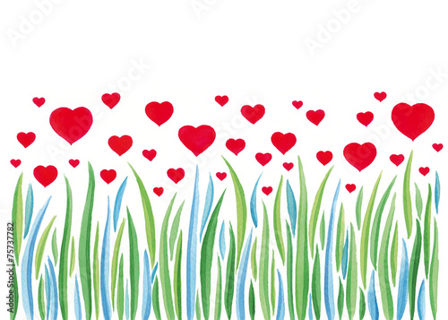 Heart Flowers Background. Nature Love.