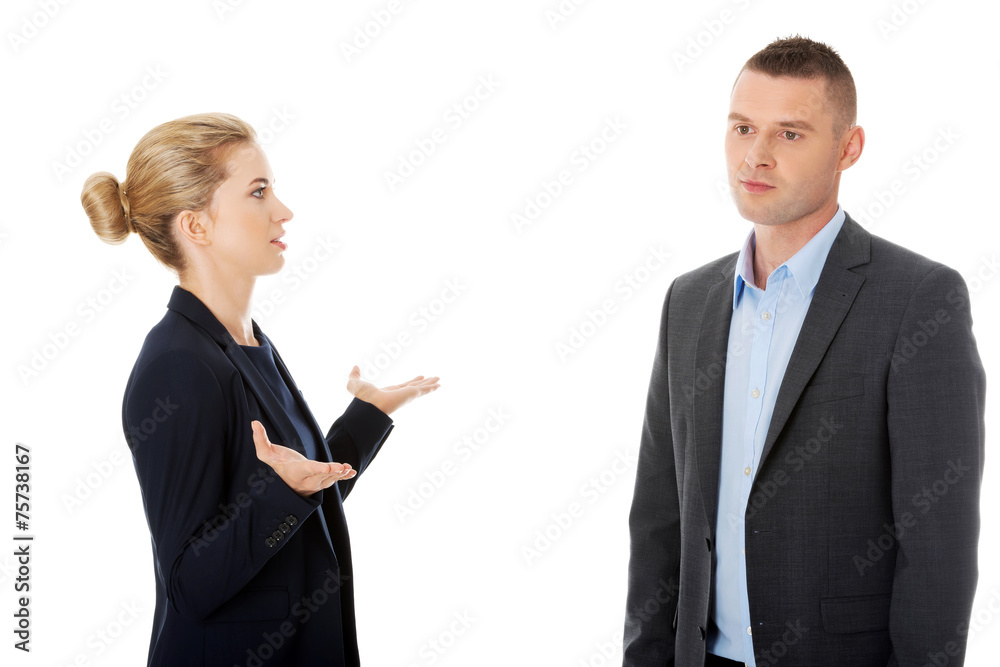 Professional conversation between businesspeople Professional conversation between businesspeople