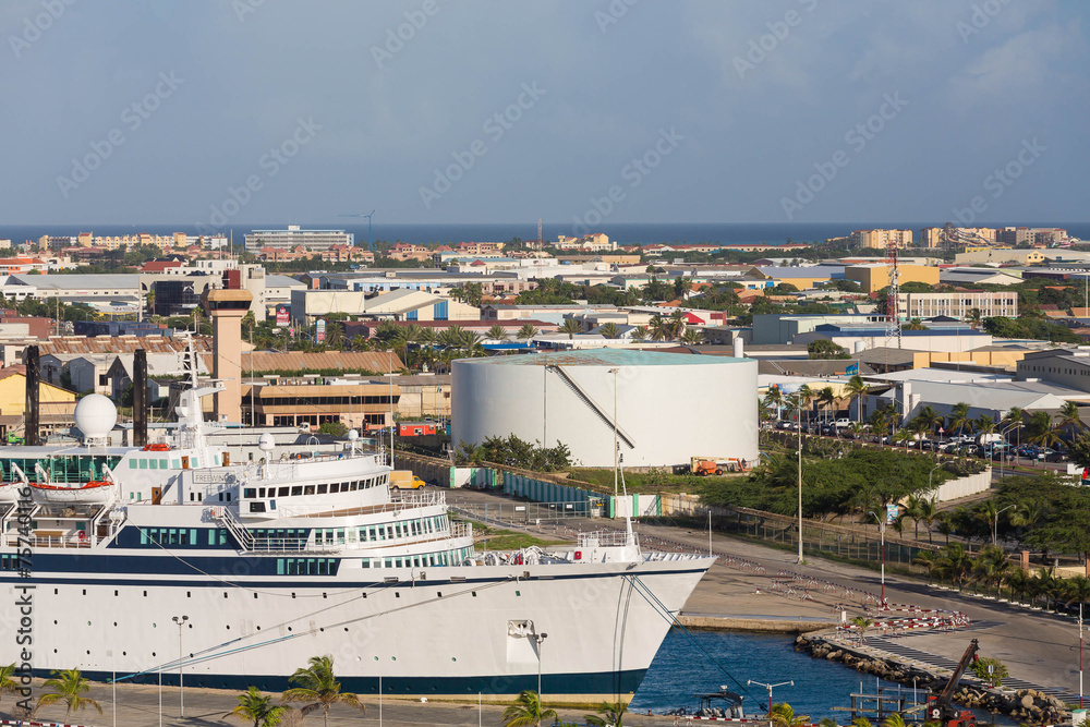 Cruise Ship in Port of Aruba