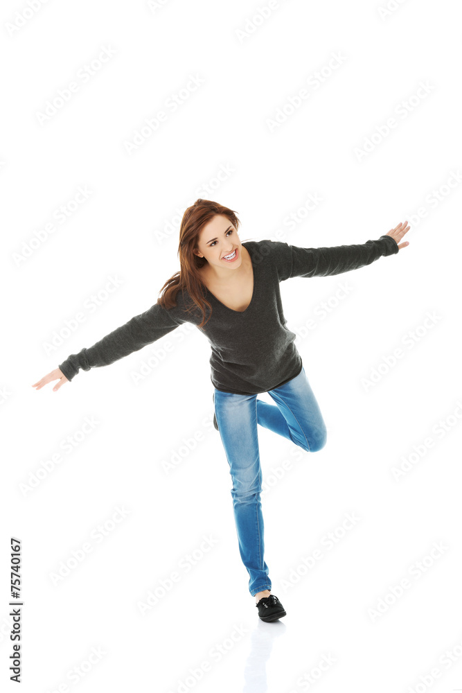 Woman sitting legged Woman sitting legged