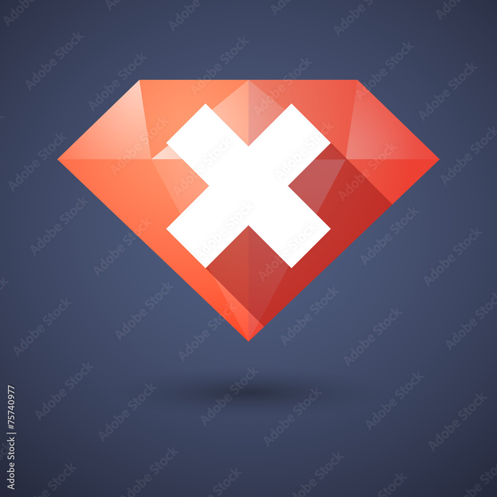 Obraz premium Diamond icon with a reject sign