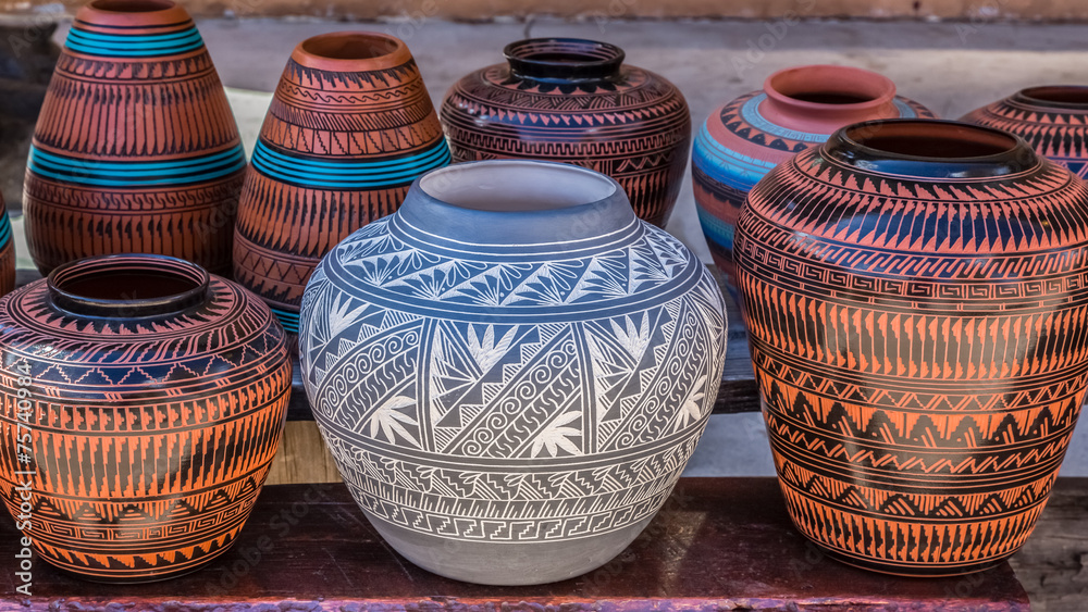 Obraz premium Clay Pots, Santa Fe, Nowy Meksyk
