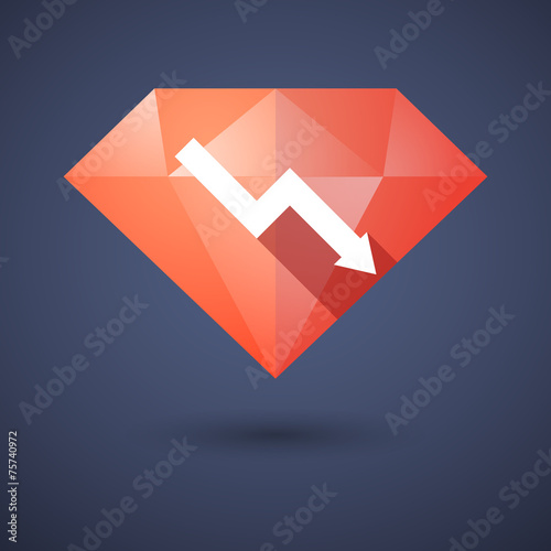 Diamond icon with a graph Free Download Diamond icon with a graph - GFXLoad