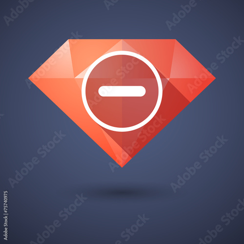 Free Download Diamond icon with a subtraction sign - GFXLoad