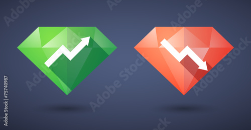 graph Diamond icon set
