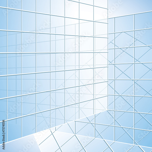 transparent vector wall - blue windows