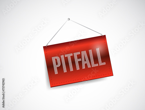 pitfall hanging sign illustration design photo