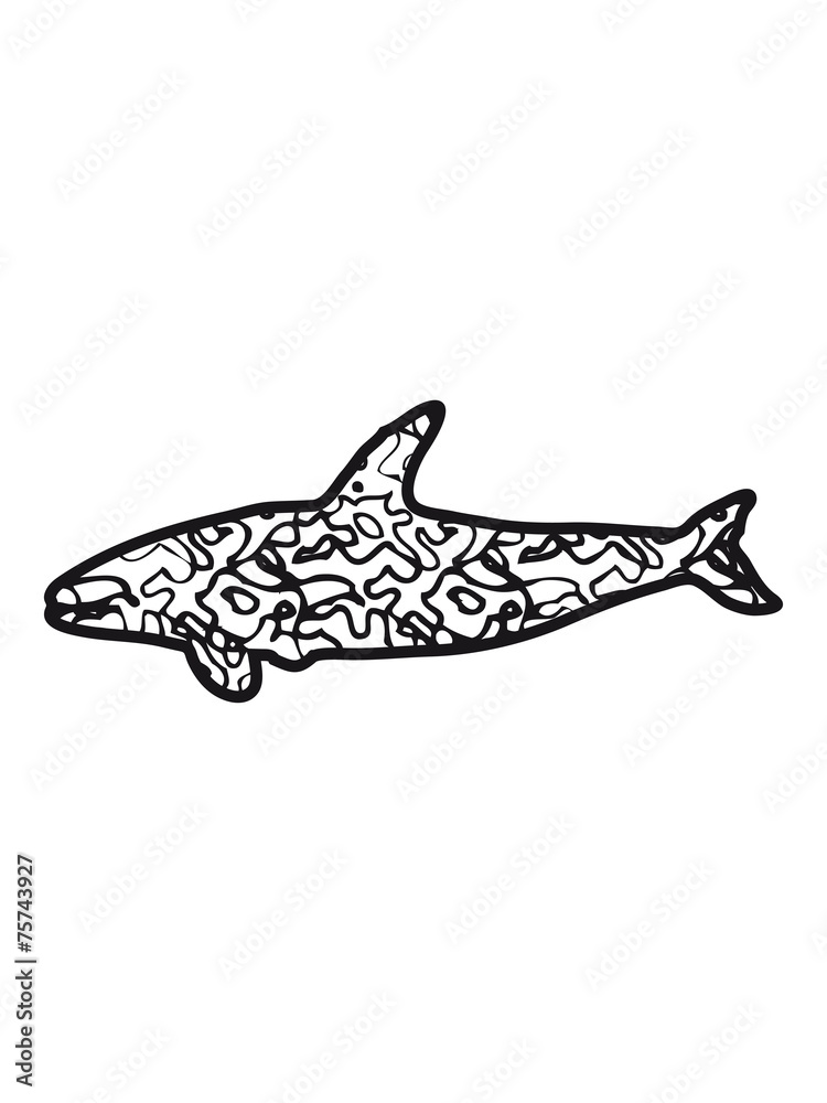 Fototapeta premium Shark fish pattern cool