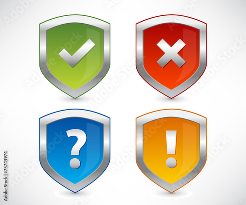 Vector shields collection with marks