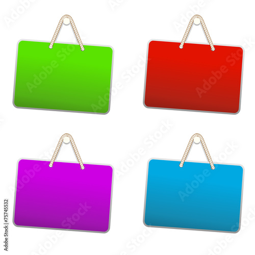 Blank colorful plastic sign