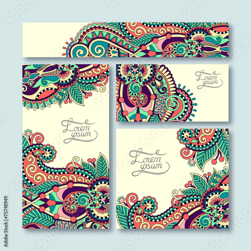 collection of decorative floral greeting cards in vintage style