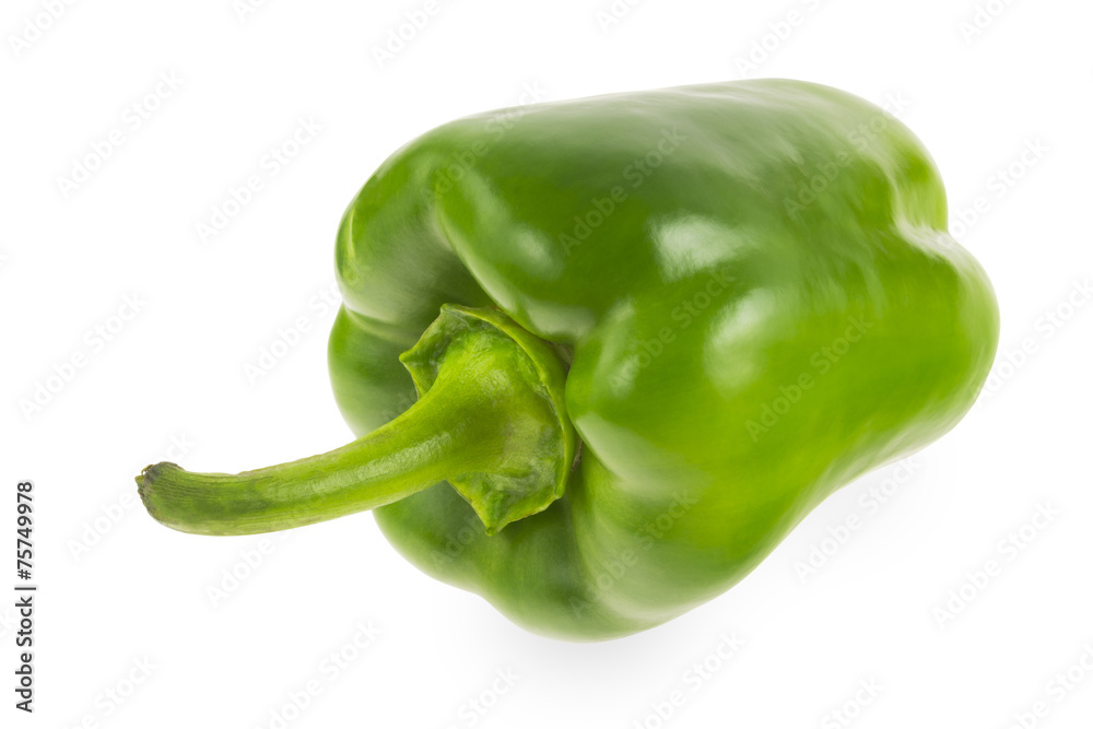 Green pepper on a white background Green pepper on a white background