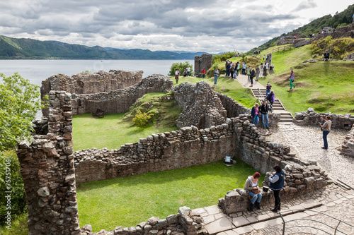 Urquhart Castle beside Loch Ness in Scotland, UK. photo