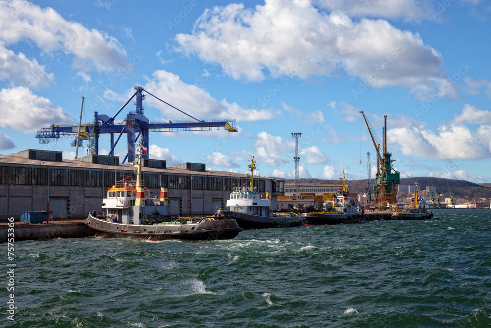 View of the quay Port of Gdynia, Poland.