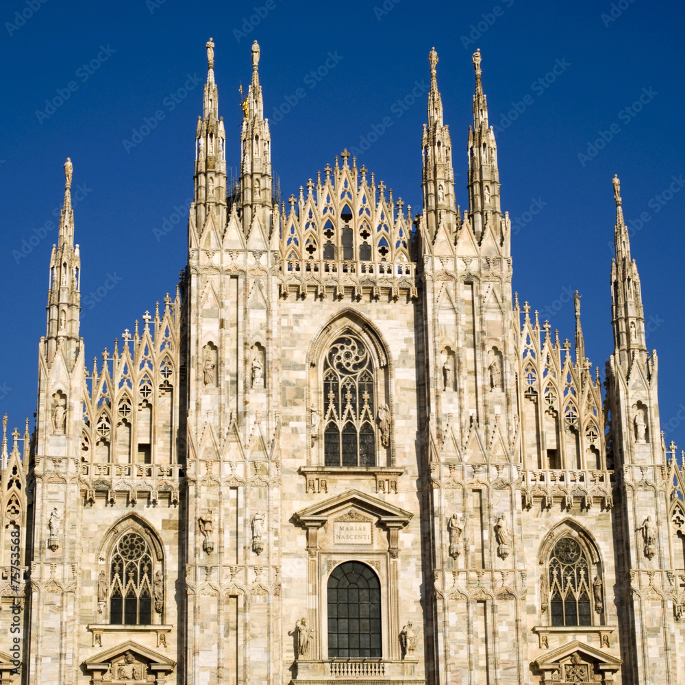 Gothic facade of Milan Cathedral