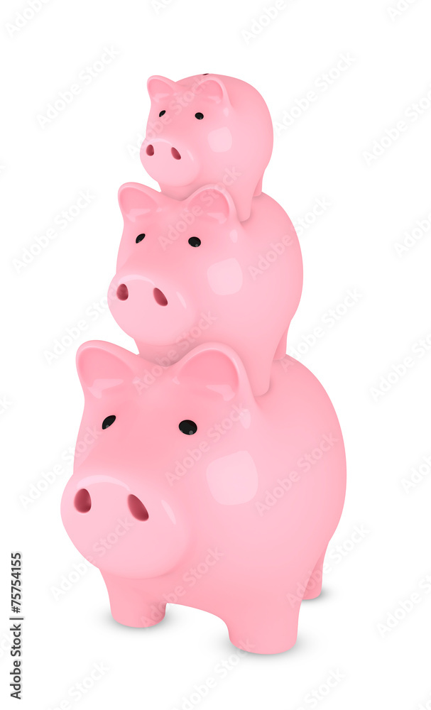 Obraz premium Piggy banks on top of each-other