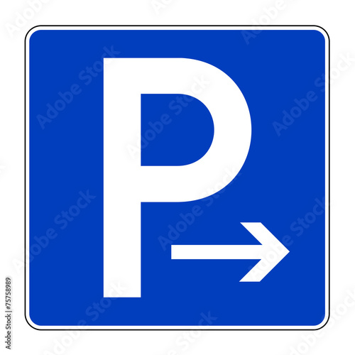 Parkplatz mit Pfeil