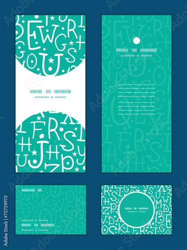 Vector white on green alphabet letters vertical frame pattern