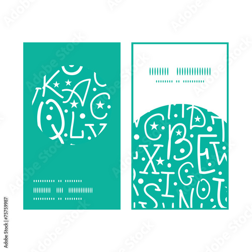 Vector white on green alphabet letters vertical round frame