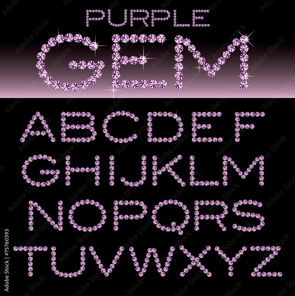 purple alphabet gem