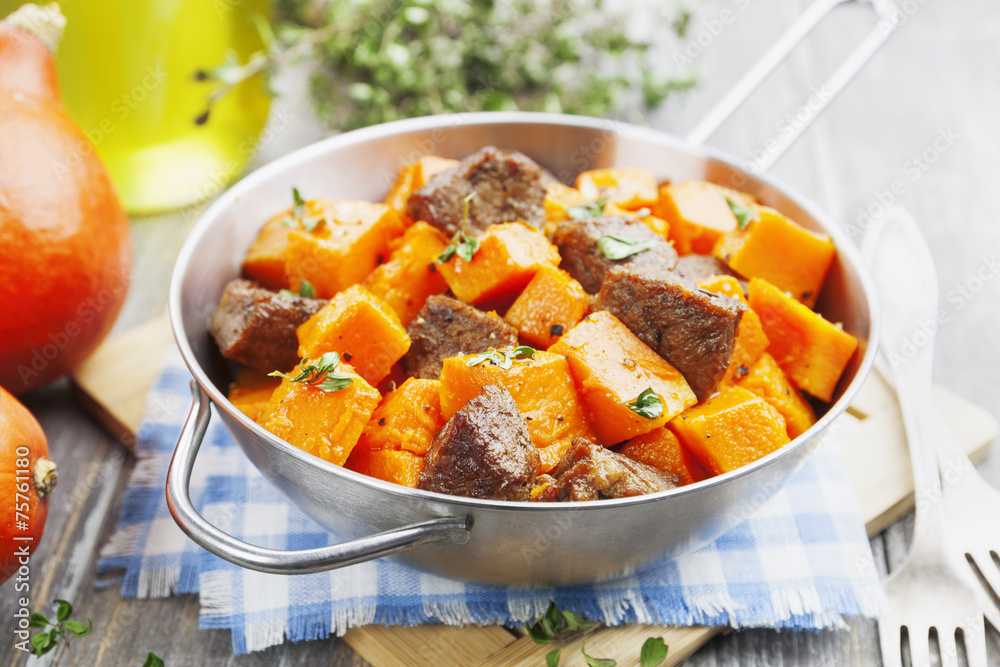 Baked pumpkin with meat Baked pumpkin with meat