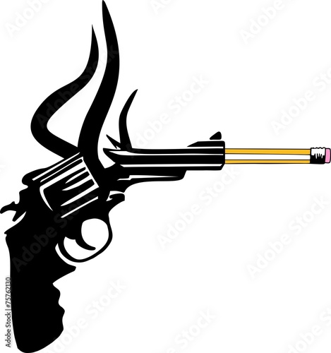 pencil vs gun