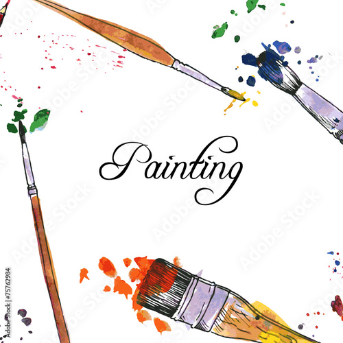 art background with  brushes