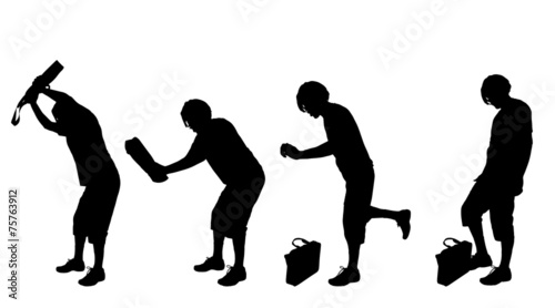 Vector silhouette of a man.