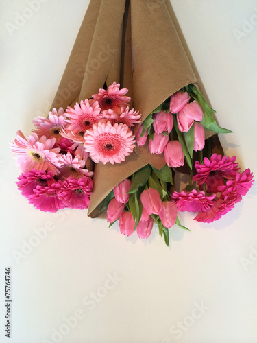 Wrapped flower bouquets