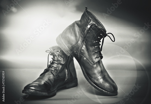 Vintage leather shoes. retro Style